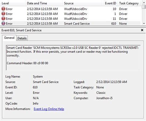 smart card rejected ioctl transmit|Smart Card Troubleshooting .